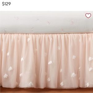 Pottery barn Monique Lhulillier blush pink crib skirt